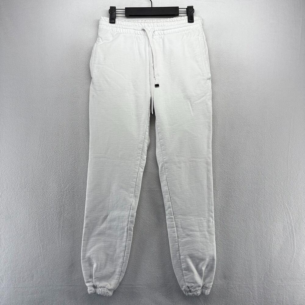 Talentless Sweatpants Men's Small White Heavyweight Cuffed Joggers Pockets Terry